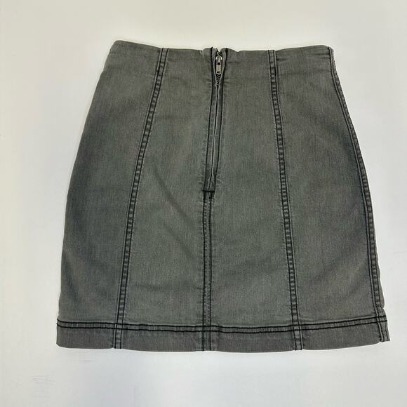 Free People Modern Femme Denim Skirt Light Grey Size 0 - Picture 5 of 9
